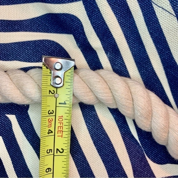 NWT Hat Attack Huge Tote Bag Buji Baja line Navy Blue White Striped Pattern New - Picture 16 of 16